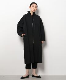 VACANCY | スタンドネックフレアコート(ノーカラーコート)