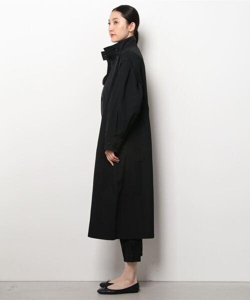 VACANCY（ヴァカンシー）の「スタンドネックフレアコート（ノーカラーコート・レディース・ブラック/ブラウン・FREE）」の3枚目の写真