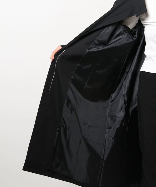 VACANCY（ヴァカンシー）の「スタンドネックフレアコート（ノーカラーコート・レディース・ブラック/ブラウン・FREE）」の5枚目の写真