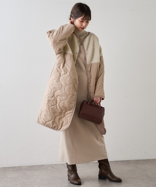 natural couture（ナチュラルクチュール）の「ボア切替中綿コート