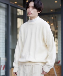 C/A ハイバルキー 片畦 ルーズ クルーネック ニット