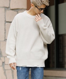 C/A ハイバルキー 片畦 ルーズ クルーネック ニット