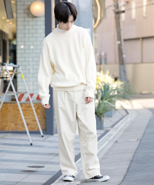 Beno(ビーノ)の「C/A ハイバルキー 片畦 ルーズ クルーネック ニット(ニット/セーター・メンズ・ホワイト/チャコールグレー/ライトグレー/ブラック/ネイビー/ブラウン/グリーン/グレイッシュベージュ・LL/M/L)」の22枚目の写真