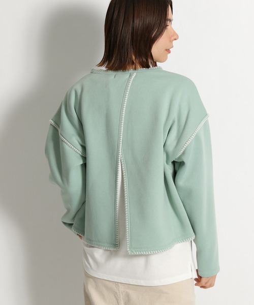 niko and...(ニコアンド)の「ブランケットステッチレイヤードプルオーバー(Tシャツ/カットソー・レディース・ベージュ/ネイビー/ライトグリーン・MEDIUM/LARGE)」の4枚目の写真