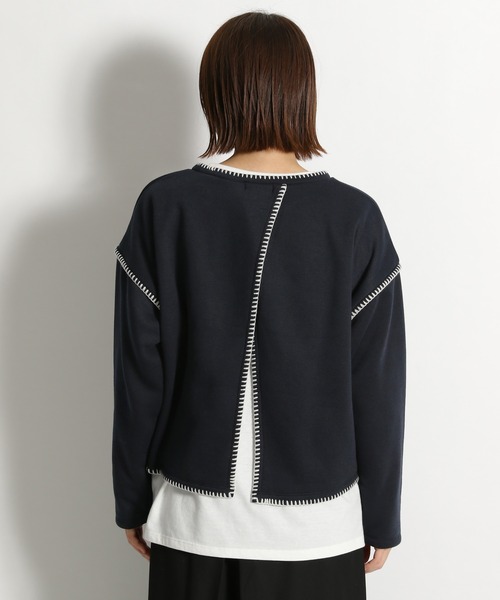 niko and...(ニコアンド)の「ブランケットステッチレイヤードプルオーバー(Tシャツ/カットソー・レディース・ベージュ/ネイビー/ライトグリーン・MEDIUM/LARGE)」の20枚目の写真