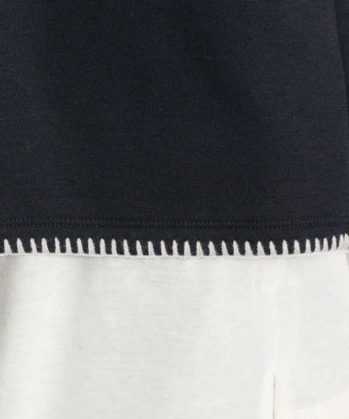 niko and...(ニコアンド)の「ブランケットステッチレイヤードプルオーバー(Tシャツ/カットソー・レディース・ベージュ/ネイビー/ライトグリーン・MEDIUM/LARGE)」の11枚目の写真