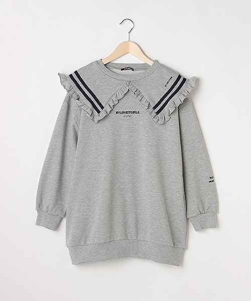 by LOVEiT(バイラビット)の「BIGカラーチュニック(チュニック・キッズ・ネイビー/グレー/ピンク・160cm/140cm/150cm/120cm/130cm)」の1枚目の写真