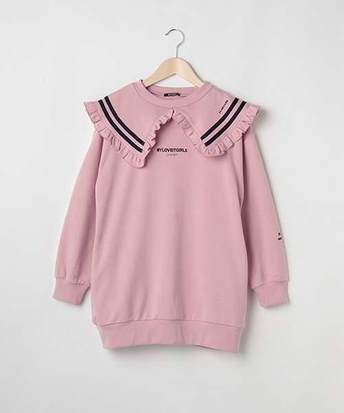 by LOVEiT(バイラビット)の「BIGカラーチュニック(チュニック・キッズ・ネイビー/グレー/ピンク・160cm/140cm/150cm/120cm/130cm)」の3枚目の写真