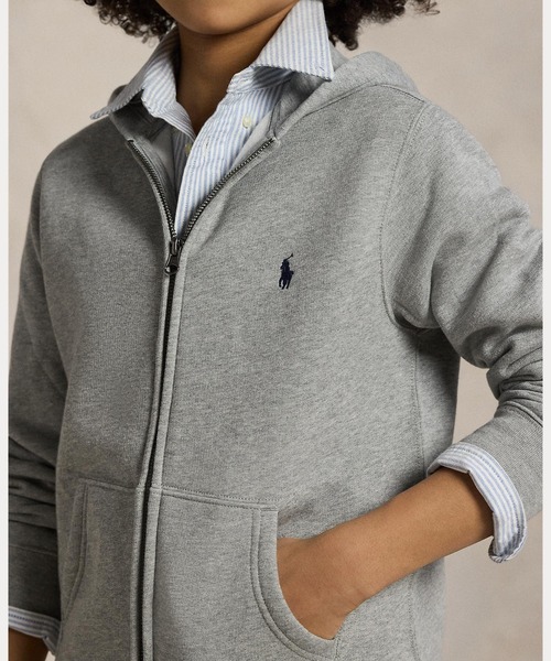 POLO RALPH LAUREN CHILDRENSWEAR（ポロ ラルフ ローレン チルドレンズウェア）の「コットンブレンドフリース フーディ（パーカー・キッズ・グレー系4・S/M/L/XL）」の7枚目の写真