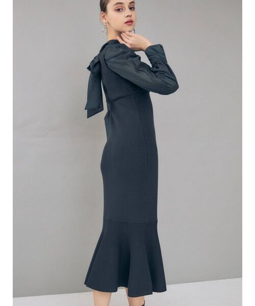 MERCURYDUO(マーキュリーデュオ)の「2WAYリボンパワショルニットドッキングワンピース(ワンピース・レディース・オフホワイト/ネイビー/ピンク・SMALL/MEDIUM)」の19枚目の写真