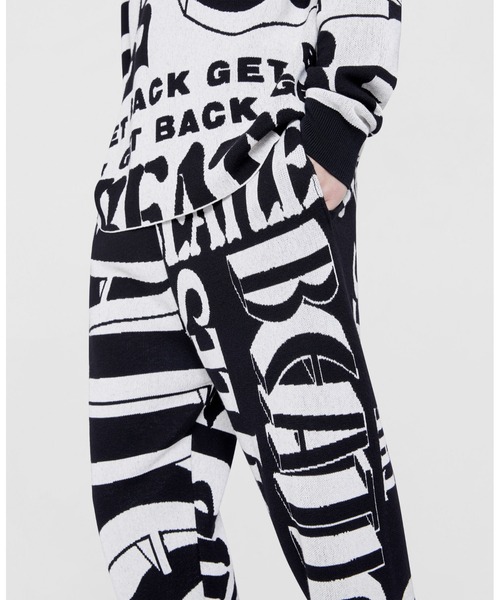 STELLA McCARTNEY（ステラマッカートニー）の「【UNISEX】Get Back Knit Joggers ‐ ユニセックス ゲットバック ニット ジョガー（その他パンツ・レディース・ブラック×ホワイト・MEDIUM）」の2枚目の写真