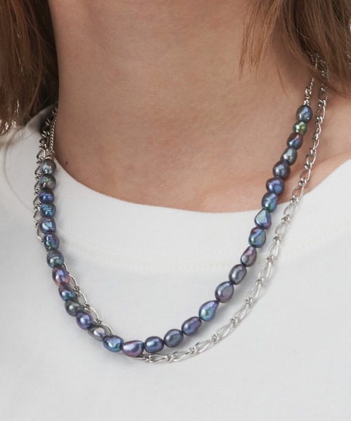 AIVER（アイバー）の「AIVER　イリディセントパールネックレス　MADE IN JAPAN（ネックレス・メンズ・ブラック/オフホワイト・FREE）」の6枚目の写真