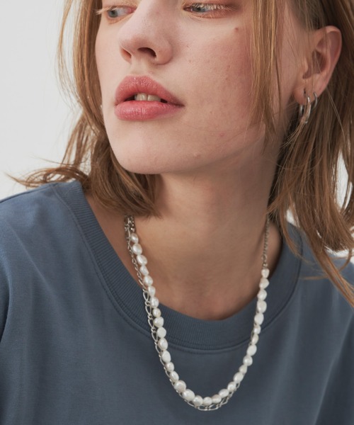 AIVER（アイバー）の「AIVER　イリディセントパールネックレス　MADE IN JAPAN（ネックレス・メンズ・ブラック/オフホワイト・FREE）」の9枚目の写真