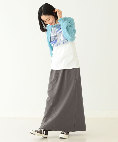 BEAMS BOY（ビームスボーイ）の「BEAMS BOY / ソリッド ジャージー スカート（スカート・レディース・サックスブルー/チャコールグレー/ライム/フューシャピンク・ONE SIZE）」の14枚目の写真