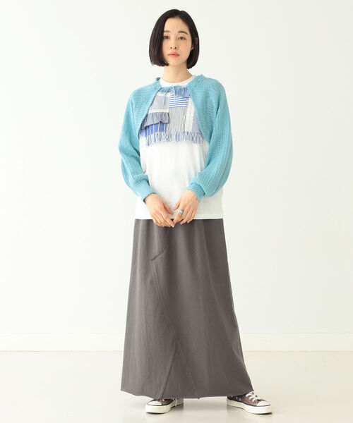 BEAMS BOY（ビームスボーイ）の「BEAMS BOY / ソリッド ジャージー スカート（スカート・レディース・サックスブルー/チャコールグレー/ライム/フューシャピンク・ONE SIZE）」の13枚目の写真