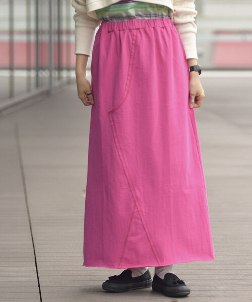 BEAMS BOY（ビームスボーイ）の「BEAMS BOY / ソリッド ジャージー スカート（スカート・レディース・サックスブルー/チャコールグレー/ライム/フューシャピンク・ONE SIZE）」の20枚目の写真