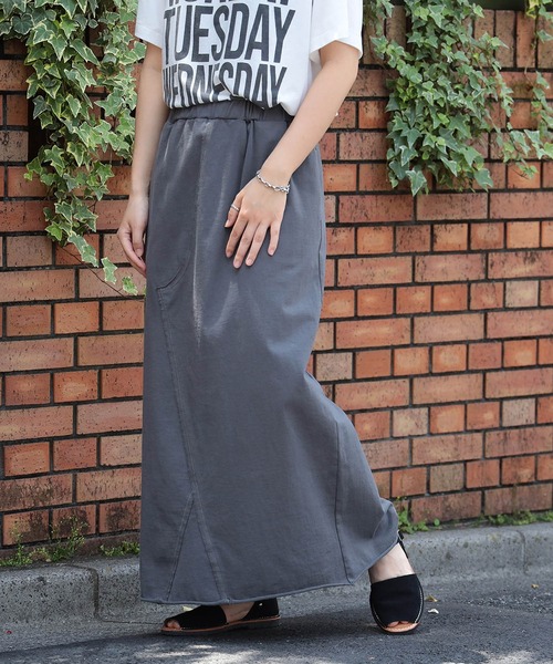 BEAMS BOY（ビームスボーイ）の「BEAMS BOY / ソリッド ジャージー スカート（スカート・レディース・サックスブルー/チャコールグレー/ライム/フューシャピンク・ONE SIZE）」の21枚目の写真