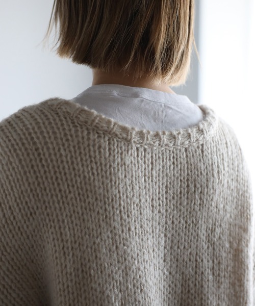 4youstory（フォーユーストーリー）の「ローゲージニットカーディガン（カーディガン/ボレロ・レディース・ブラック/アイボリー/グレイッシュベージュ・FREE）」の11枚目の写真
