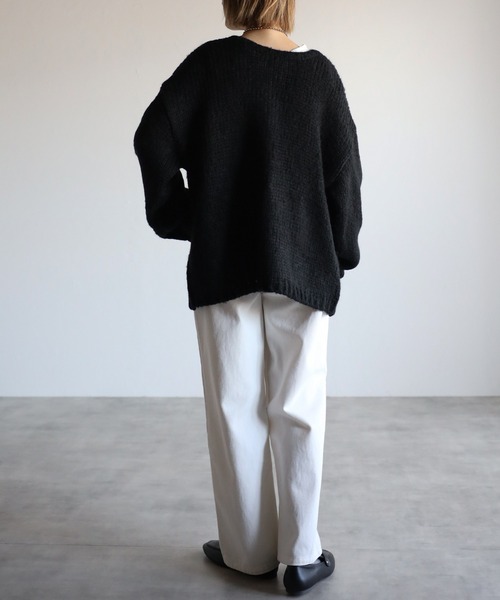 4youstory（フォーユーストーリー）の「ローゲージニットカーディガン（カーディガン/ボレロ・レディース・ブラック/アイボリー/グレイッシュベージュ・FREE）」の16枚目の写真