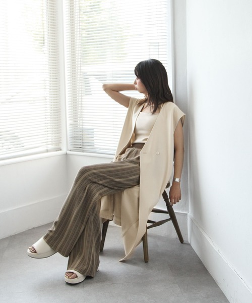 Chillfar（チルファー）の「セミストレッチツイルロングベスト（ベスト・レディース・ブラック/ブラウン/アイボリー・FREE）」の2枚目の写真