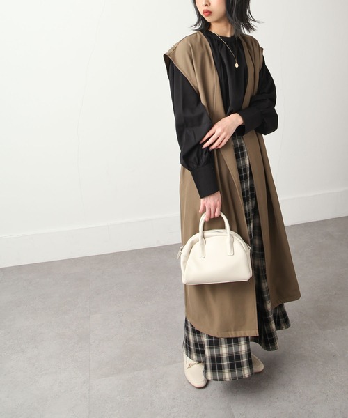 Chillfar（チルファー）の「セミストレッチツイルロングベスト（ベスト・レディース・ブラック/ブラウン/アイボリー・FREE）」の14枚目の写真