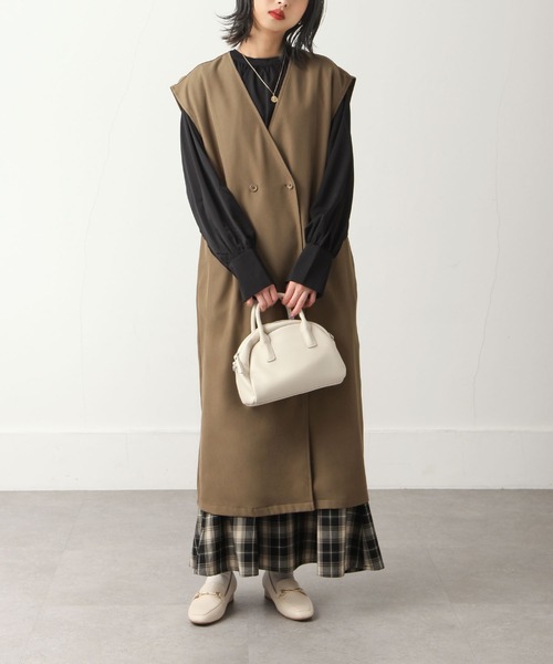 Chillfar（チルファー）の「セミストレッチツイルロングベスト（ベスト・レディース・ブラック/ブラウン/アイボリー・FREE）」の19枚目の写真