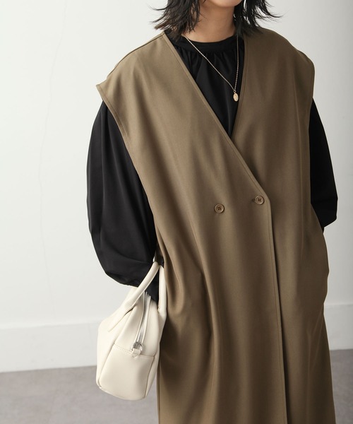 Chillfar（チルファー）の「セミストレッチツイルロングベスト（ベスト・レディース・ブラック/ブラウン/アイボリー・FREE）」の20枚目の写真