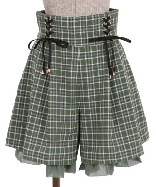 axes femme POETIQUE(アクシーズファムポエティック)の「チェックタックキュロット(その他パンツ・レディース・ワイン/ブラック/グリーン・MEDIUM)」の2枚目の写真
