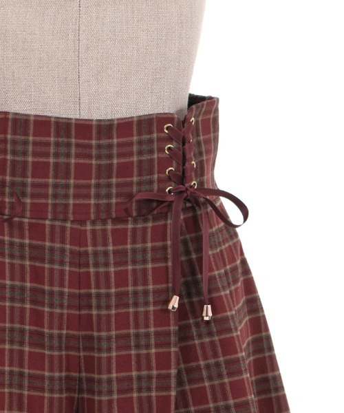 axes femme POETIQUE(アクシーズファムポエティック)の「チェックタックキュロット(その他パンツ・レディース・ワイン/ブラック/グリーン・MEDIUM)」の7枚目の写真