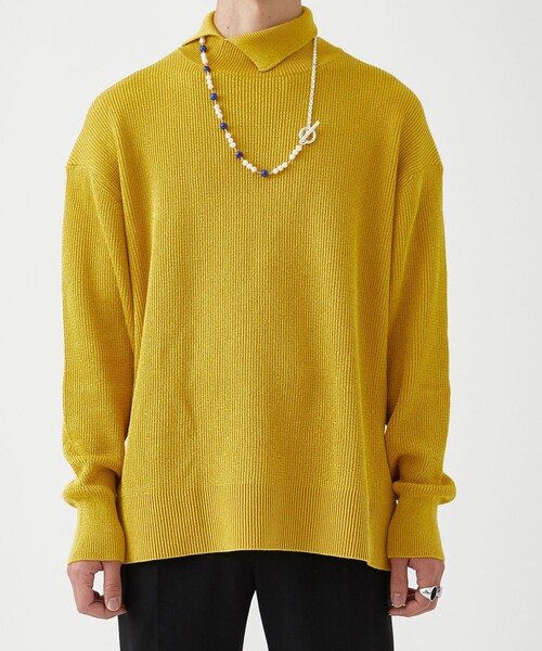 LiNoH（リノー）の「7G BRIGHT KNIT TURTLENECK（ニット/セーター・メンズ・ブラック/オフホワイト/イエロー/グリーン・1/2）」の15枚目の写真