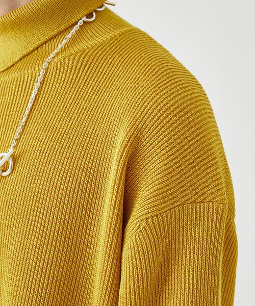 LiNoH（リノー）の「7G BRIGHT KNIT TURTLENECK（ニット/セーター・メンズ・ブラック/オフホワイト/イエロー/グリーン・1/2）」の19枚目の写真