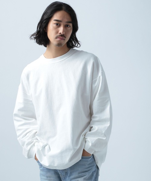 BAYFLOW(ベイフロー)の「ヘビーウェイトビッグL/S TEE(Tシャツ/カットソー・メンズ・ネイビー/ホワイト/グレー/イエロー/グリーン・SMALL/MEDIUM/LARGE)」の2枚目の写真