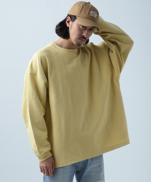 BAYFLOW(ベイフロー)の「ヘビーウェイトビッグL/S TEE(Tシャツ/カットソー・メンズ・ネイビー/ホワイト/グレー/イエロー/グリーン・SMALL/MEDIUM/LARGE)」の5枚目の写真