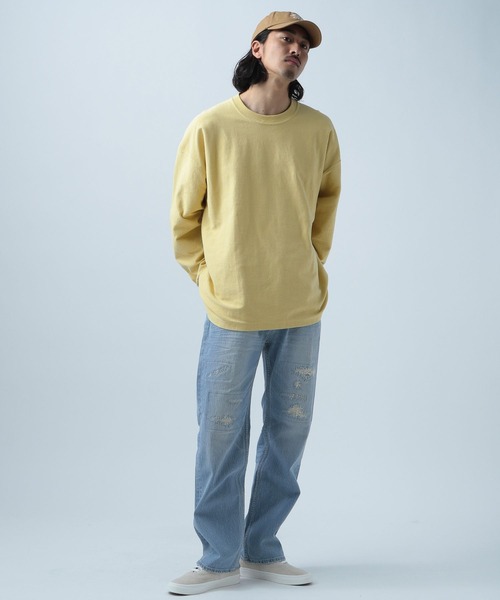 BAYFLOW(ベイフロー)の「ヘビーウェイトビッグL/S TEE(Tシャツ/カットソー・メンズ・ネイビー/ホワイト/グレー/イエロー/グリーン・SMALL/MEDIUM/LARGE)」の16枚目の写真