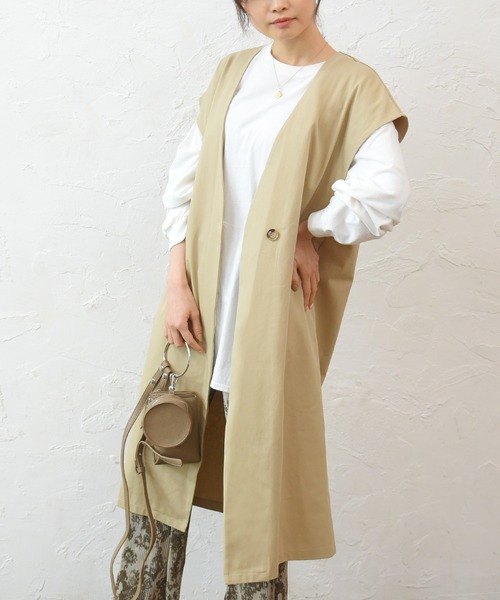 sango（sango）の「ロングベスト（ベスト・レディース・ベージュ/アイボリー・FREE）」の6枚目の写真