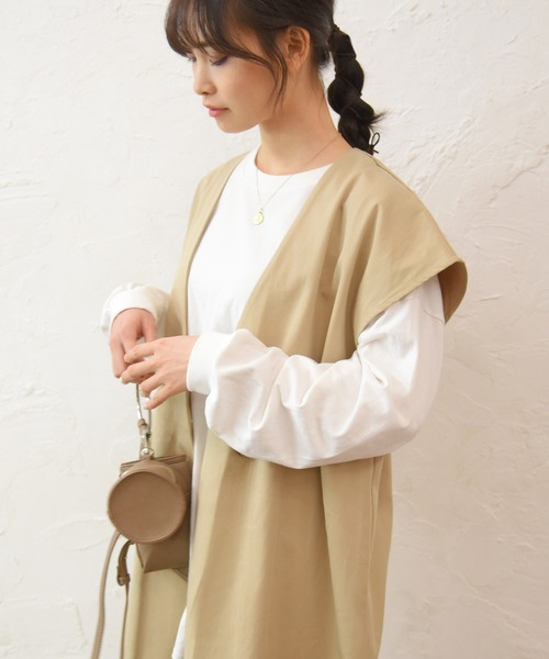 sango（sango）の「ロングベスト（ベスト・レディース・ベージュ/アイボリー・FREE）」の12枚目の写真