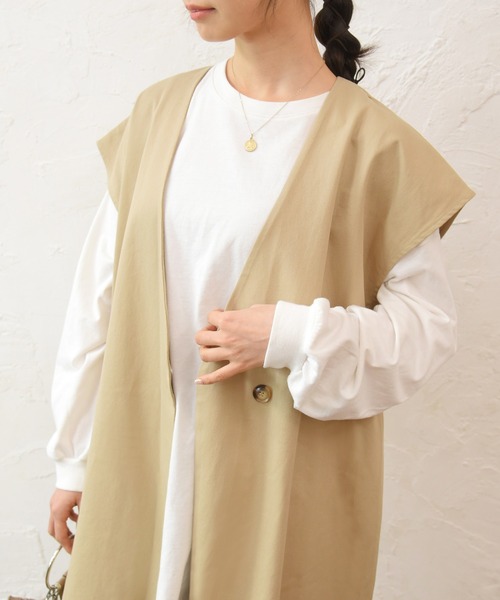 sango（sango）の「ロングベスト（ベスト・レディース・ベージュ/アイボリー・FREE）」の13枚目の写真