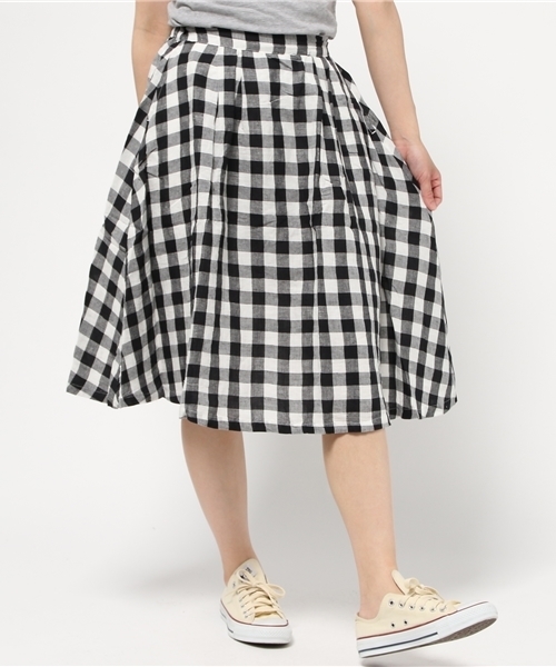 WEGO（ウィゴー）の「WEGO/リネンユニオンスカート（スカート・レディース・ホワイト/ホワイト系その他/ブラック系その他/ブルー系その他・FREE）」の6枚目の写真