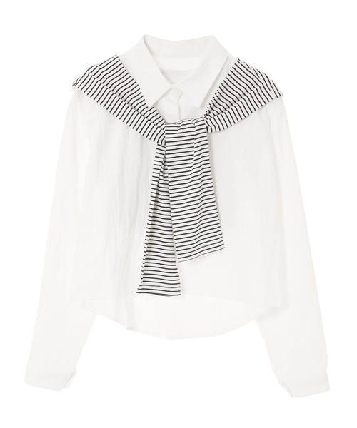 fifth(フィフス)の「肩掛け風ショールセットシャツ(シャツ/ブラウス・レディース・ホワイト・M)」の10枚目の写真