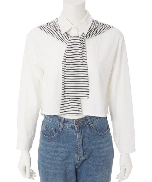 fifth(フィフス)の「肩掛け風ショールセットシャツ(シャツ/ブラウス・レディース・ホワイト・M)」の11枚目の写真