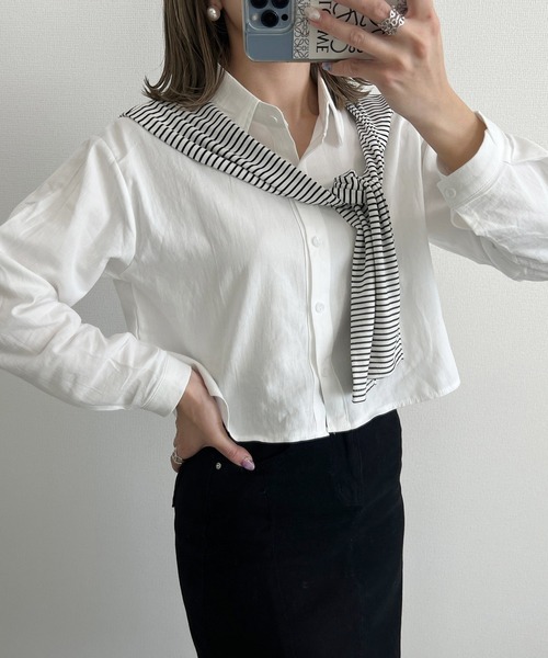 fifth(フィフス)の「肩掛け風ショールセットシャツ(シャツ/ブラウス・レディース・ホワイト・M)」の18枚目の写真