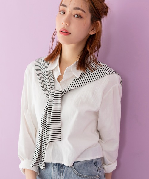 fifth(フィフス)の「肩掛け風ショールセットシャツ(シャツ/ブラウス・レディース・ホワイト・M)」の19枚目の写真