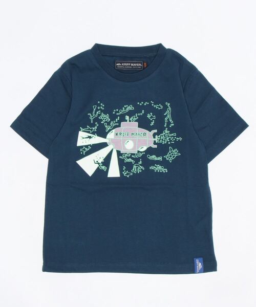 KRIFF MAYER（クリフメイヤー）の「光るバラエTEE（潜水艦）（Tシャツ/カットソー・キッズ・ネイビー/オフホワイト/サックスブルー/コーラル・120/130/140/150/160/170）」の3枚目の写真