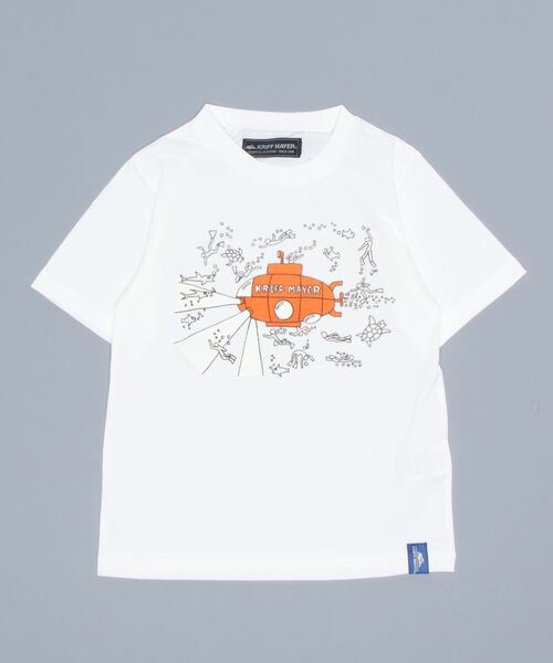 KRIFF MAYER（クリフメイヤー）の「光るバラエTEE（潜水艦）（Tシャツ/カットソー・キッズ・ネイビー/オフホワイト/サックスブルー/コーラル・120/130/140/150/160/170）」の2枚目の写真