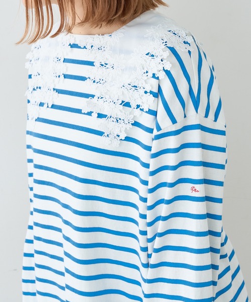 PUAL CE CIN（ピュアルセシン）の「ボーダーBIGロングスリーブ（Tシャツ/カットソー・レディース・グレー/グリーン/ブルー/ピンク・FREE）」の18枚目の写真