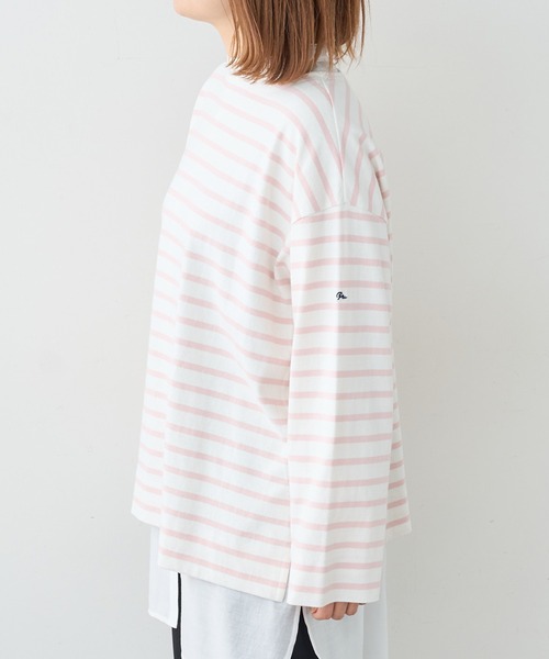 PUAL CE CIN（ピュアルセシン）の「ボーダーBIGロングスリーブ（Tシャツ/カットソー・レディース・グレー/グリーン/ブルー/ピンク・FREE）」の6枚目の写真