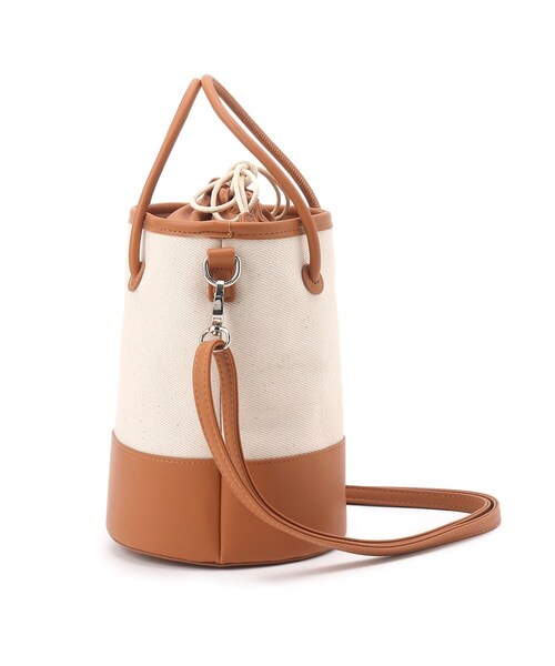 SHOO・LA・RUE(シューラルー)の「◆キャンバスポスト丸手ハンドル2WAYバッグ(ハンドバッグ・レディース・ブラック/ブラウン系/ライトイエロー系8/レッド系1・00)」の7枚目の写真