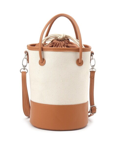 SHOO・LA・RUE(シューラルー)の「◆キャンバスポスト丸手ハンドル2WAYバッグ(ハンドバッグ・レディース・ブラック/ブラウン系/ライトイエロー系8/レッド系1・00)」の8枚目の写真