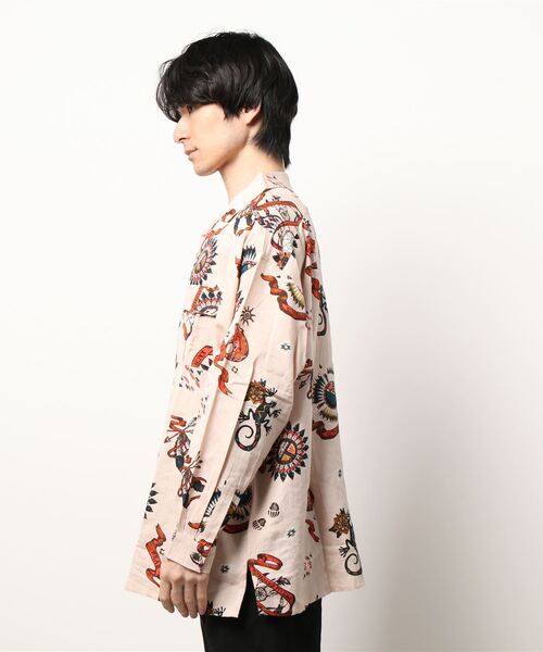 チャイハネ（チャイハネ）の「【チャイハネ】サンティーMEN'Sシャツ（シャツ/ブラウス・メンズ・ブラック/ベージュ/パープル/カーキ/ターコイズブルー・FREE）」の6枚目の写真