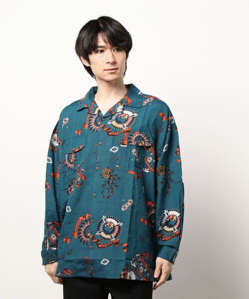 チャイハネ（チャイハネ）の「【チャイハネ】サンティーMEN'Sシャツ（シャツ/ブラウス・メンズ・ブラック/ベージュ/パープル/カーキ/ターコイズブルー・FREE）」の8枚目の写真